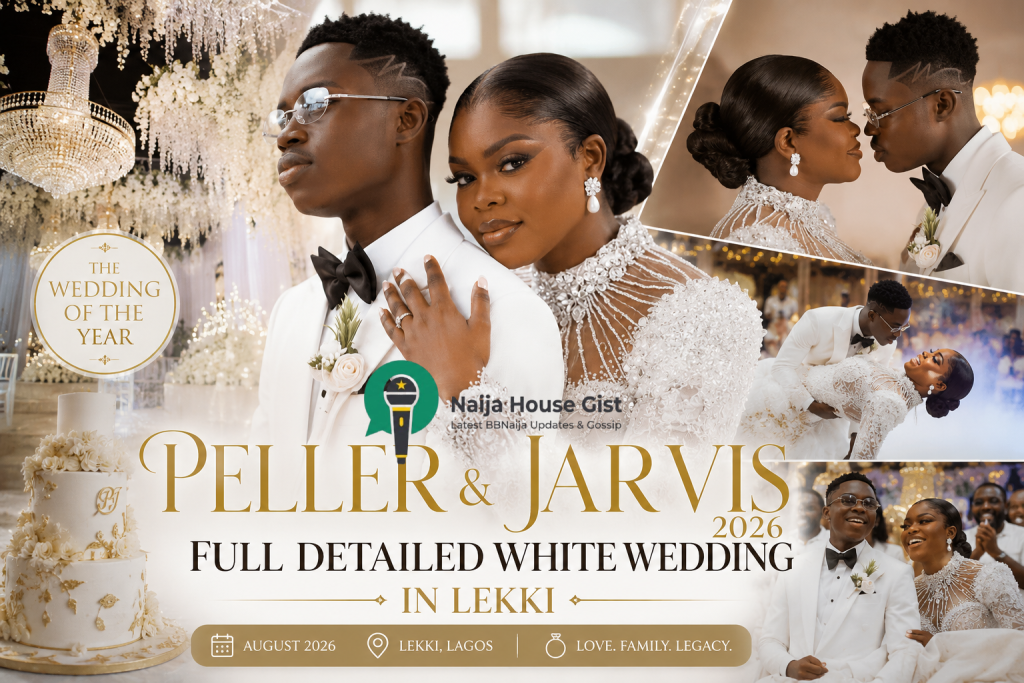 Peller and Javis white wedding
